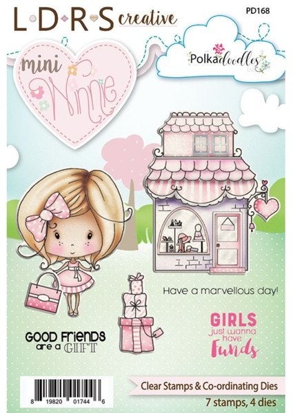 Polkadoodles Polkadoodles Mini Winnie Boutique/Shopping Clear Stamps & Co-Ordinating Dies