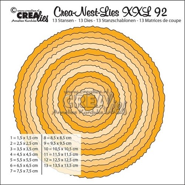 Crealies Crealies Crea-Nest-Lies XXL Dies No. 92, Circles With Rough Edges CLNestXXL92