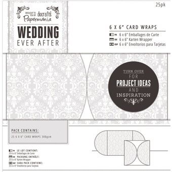DoCrafts Papermania Wedding Ever After 6x6 Inch Card Wraps Damask