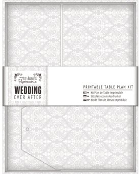 DoCrafts Papermania Wedding Ever After Printable Table Plan Kit Damask
