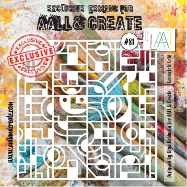 Aall & Create Aall & Create 6x6 Stencil #81 - Geometric Grid