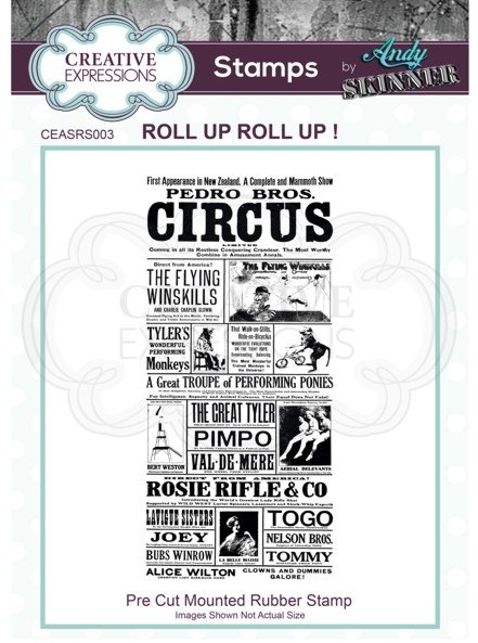 Creative Expressions Andy Skinner Rubber Stamp Roll up Roll up!