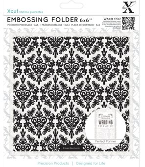 DoCrafts Xcut 6 x 6 inch Damask Background Embossing Folder by DoCrafts