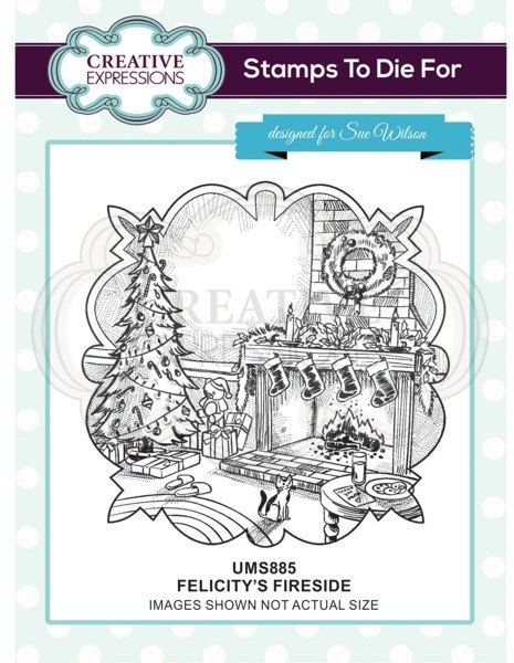 Creative Expressions Sue Wilson Felicitys's Fireside Pre Cut Stamp