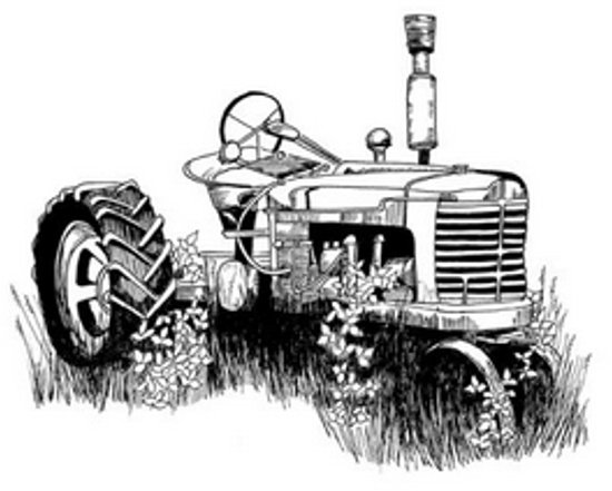 Peddlers Den Peddlers Den Stamp â€“ Abandoned Tractor M1-028C