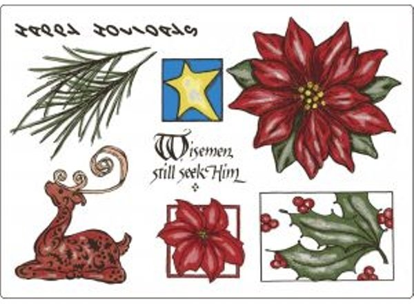 Creative Expressions Creative Expressions A5 Rubber Stamp - Traditional Christmas Design 3