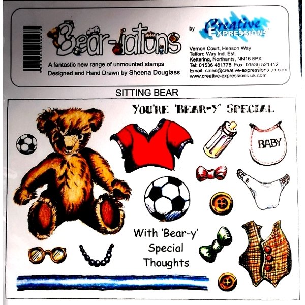 Creative Expressions Creative Expressions A5 Rubber Stamp - Sitting Bear