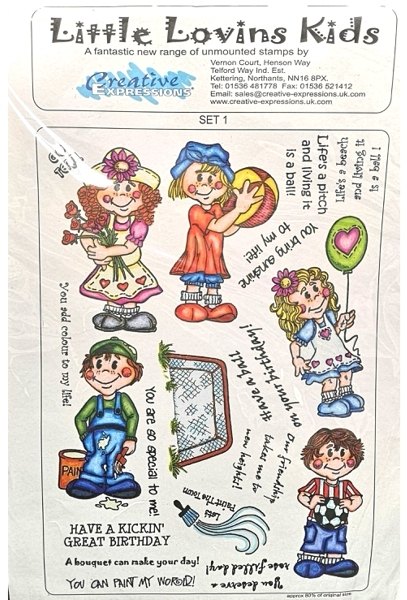 Creative Expressions Creative Expressions A4 rubber Stamp - Little Lovins Kids Set 1