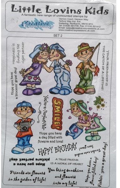Creative Expressions Creative Expressions A4 rubber Stamp - Little Lovins Kids Set 2