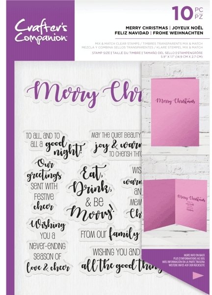 Crafters Companion Sentiment & Verses Clear Stamps - Merry Christmas