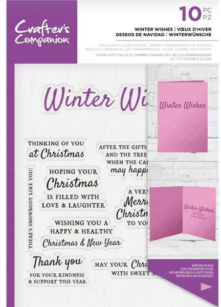 Crafters Companion Sentiment & Verses Clear Stamps - Winter Wishes