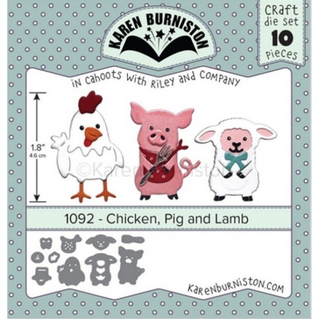 Karen Burniston Die Set - Chicken, Pig and Lamb KB1092 PRE-ORDER