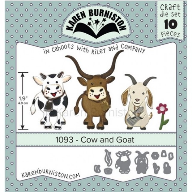 Karen Burniston Die Set - Cow And Goat KB1093 PRE-ORDER