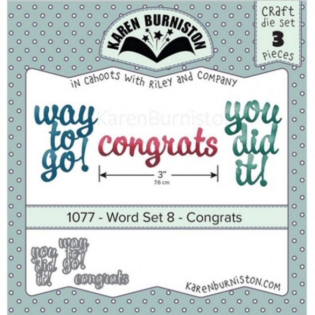 Karen Burniston Die Set - Word Set 8 Congrats KB1077