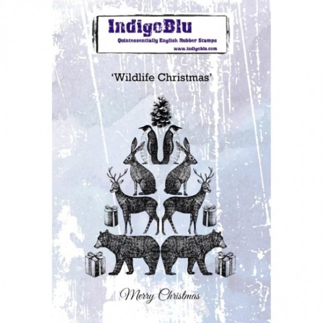 Indigoblu Wildlife Christmas A6 Red Rubber Stamp IND0552