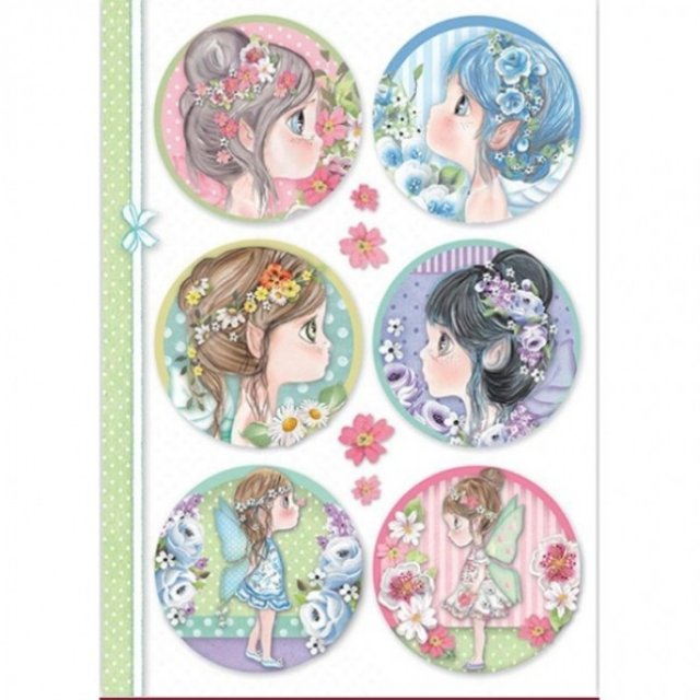 Stamperia A4 Rice Paper Packed Fairy Faces in Spheres DFSA4414 5 For £9.99