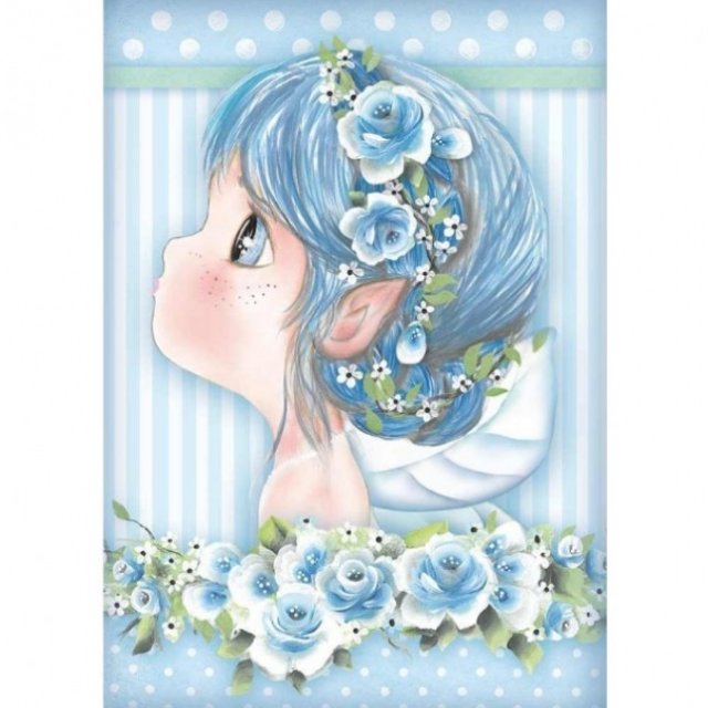 Stamperia A4 Rice Paper Packed Light Blue Fairy DFSA4409 5 For £9.99