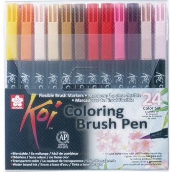 Sakura Sakura Koi Colouring Brush Pen 24 Colour Set