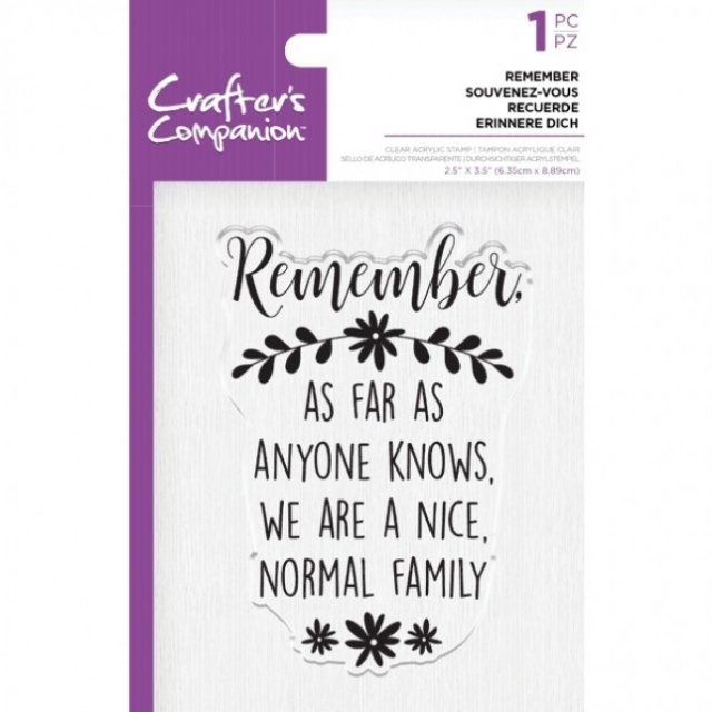 Crafters Companion Clear Acrylic Stamps - Remember €“ 4 for £8.99