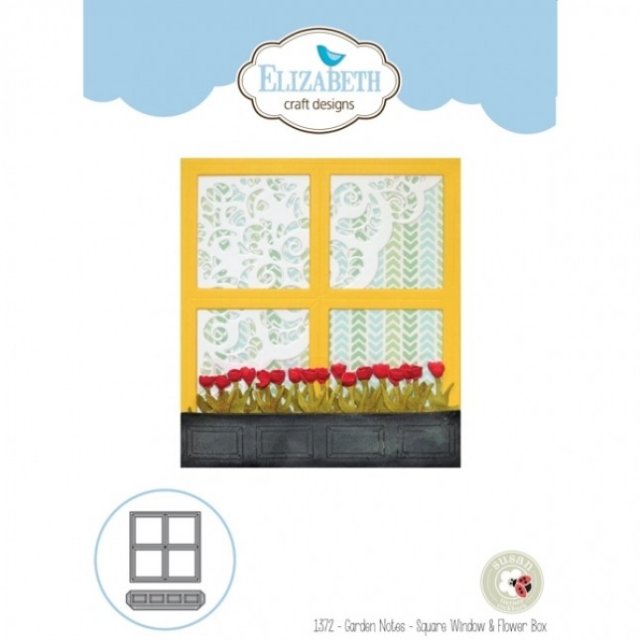 Elizabeth Craft Designs - Garden Notes - Sqaure Window & Flower Box 1372