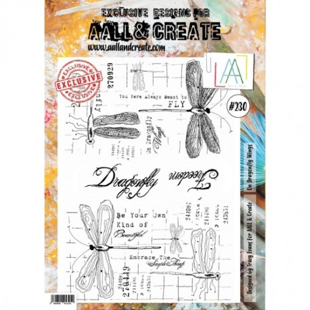 Aall & Create A4 Stamp #230 - On Dragonfly Wings