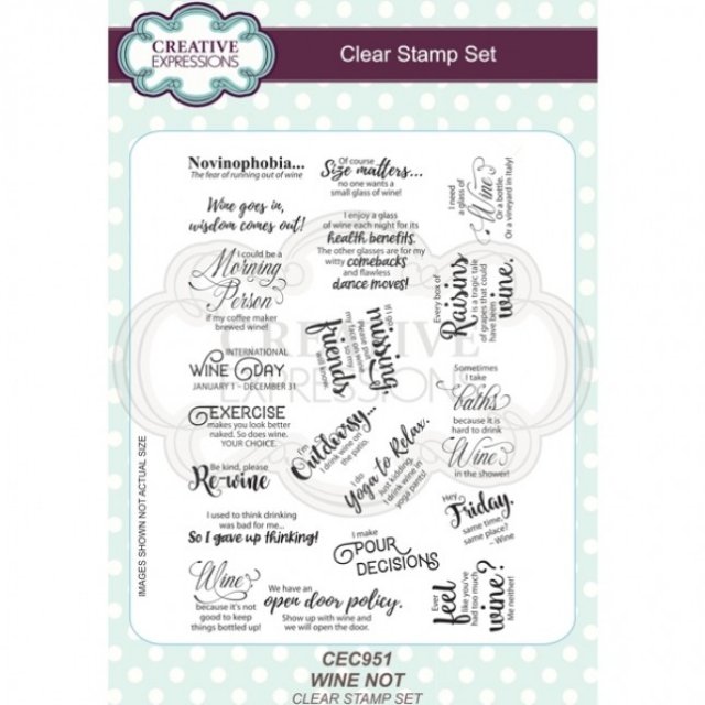 Sue Wilson A5 Clear Stamp Set €“ Wine Not