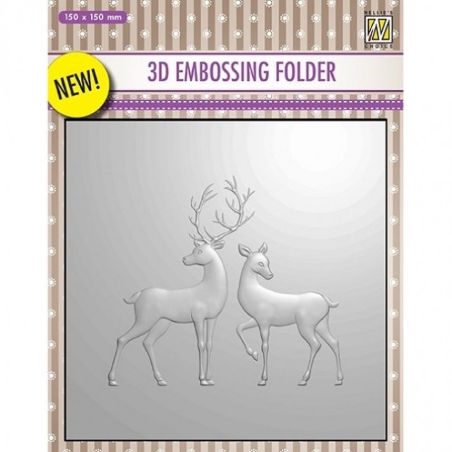 Nellie's Choice 3D-embossing Folder - Reindeer EF3D008