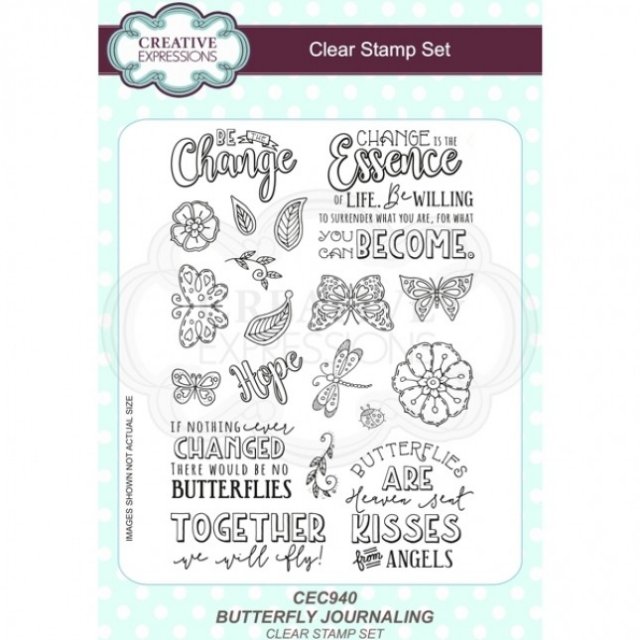 Lisa Horton Butterfly Journaling A5 Clear Stamp Set