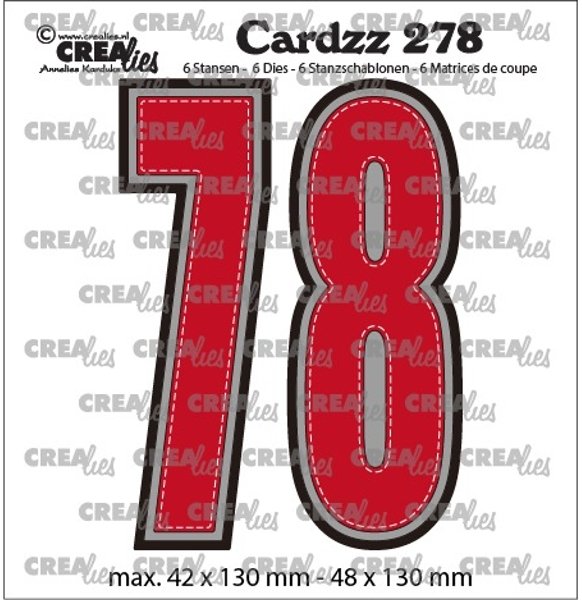 Crealies Crealies Cardz Dies Numbers 7 & 8 CLCZ278