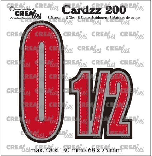 Crealies Crealies Cardz Dies Numbers 0 & Half CLCZ200