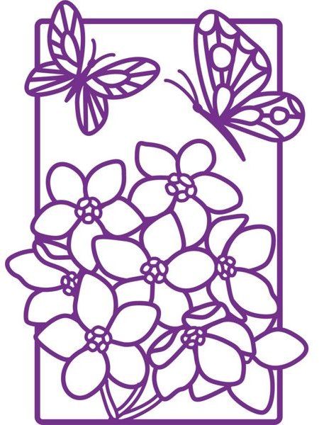 Crafter's Companion Gemini Decorative Outline Stamp & Die - Butterfly Garden