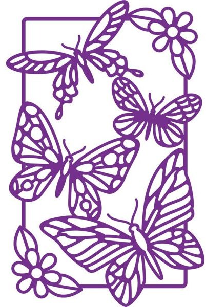 Crafter's Companion Gemini Decorative Outline Stamp & Die - Dancing Butterflies - CLEARANCE