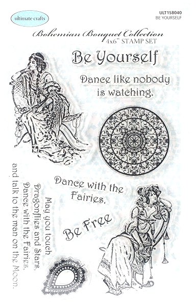 Couture Creations Ultimate Crafts Bohemian Bouquet Collection - Be Yourself 4x6 Stamp Set
