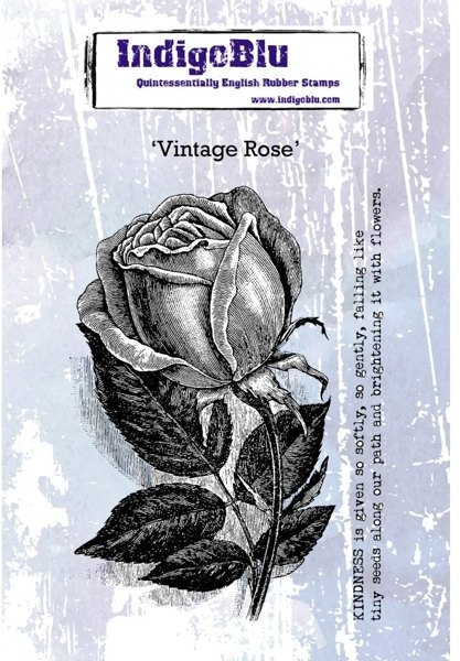 IndigoBlu Indigoblu Vintage Rose A6 Red Rubber Stamp