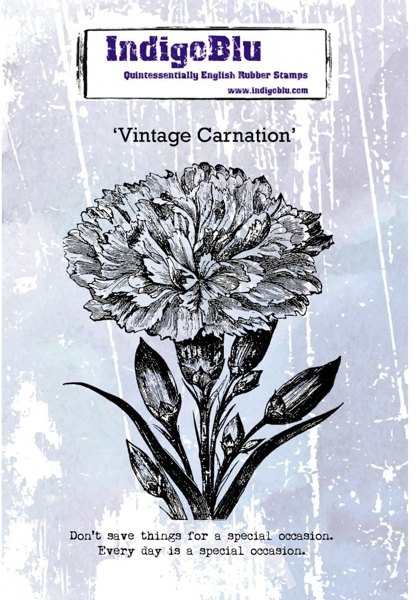 IndigoBlu Indigoblu Vintage Carnation A6 Red Rubber Stamp
