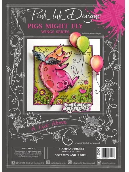 Pink Ink Pink Ink Designs A Cut Above Pigs Might Fly Stamp & Die Set