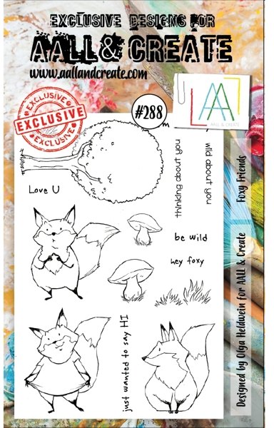 Aall & Create Aall & Create A6 Stamp #288 - Foxy Friends