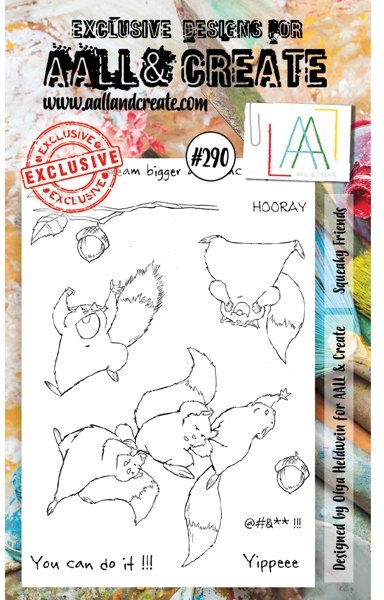 Aall & Create Aall & Create A6 Stamp #290 - Squeaky Friends
