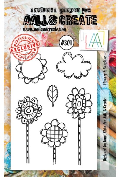 Aall & Create Aall & Create A7 Stamp #301 - Flowers & Sunshine