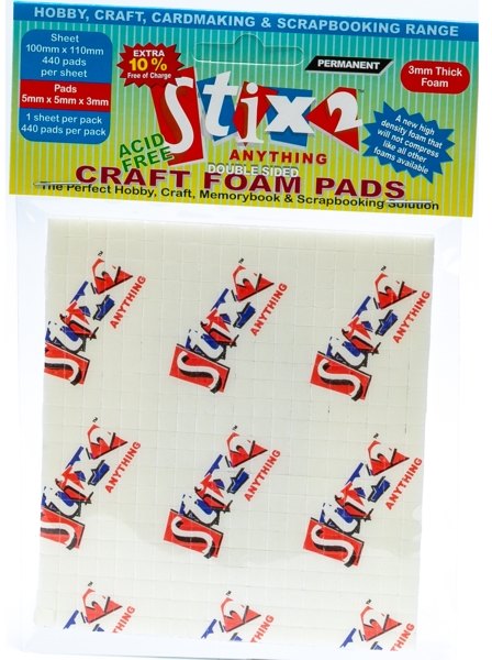 Stix2 Craft Foam Pads - 5mm x 5mm x 2mm £2 Off Any 4