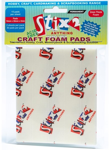 Stix2 Craft Foam Pads - 19mm x 38mm x 2mm £2 Off Any 4
