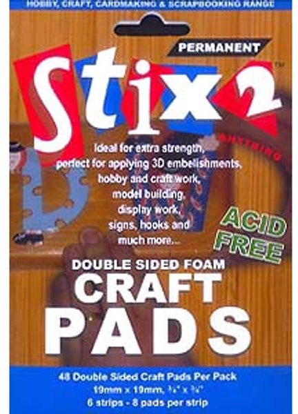 Stix2 Craft Foam Pads - 19mm x 19mm x 2mm £2 Off Any 4