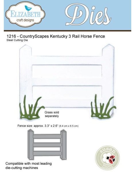 Elizabeth Craft Designs - Countryscapes - Kentucky 3 Rail Horse Fence 1216