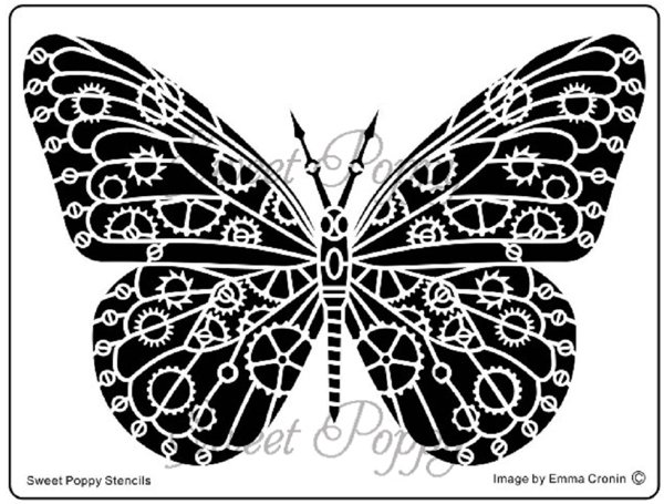 Sweet Poppy Stencils Sweet Poppy Stencil: Steampunk Butterfly