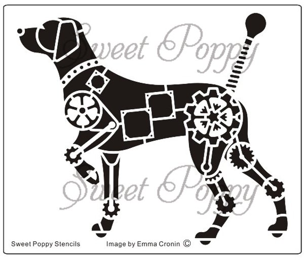 Sweet Poppy Stencils Sweet Poppy Stencil: Mechanical Dog