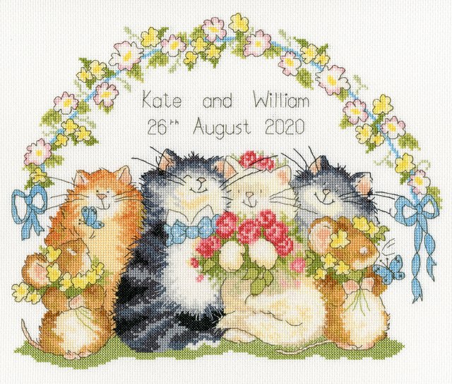Bothy Threads Bothy Threads The Purrrfect Day Wedding Sampler Counted Cross Stitch Kit XMS17