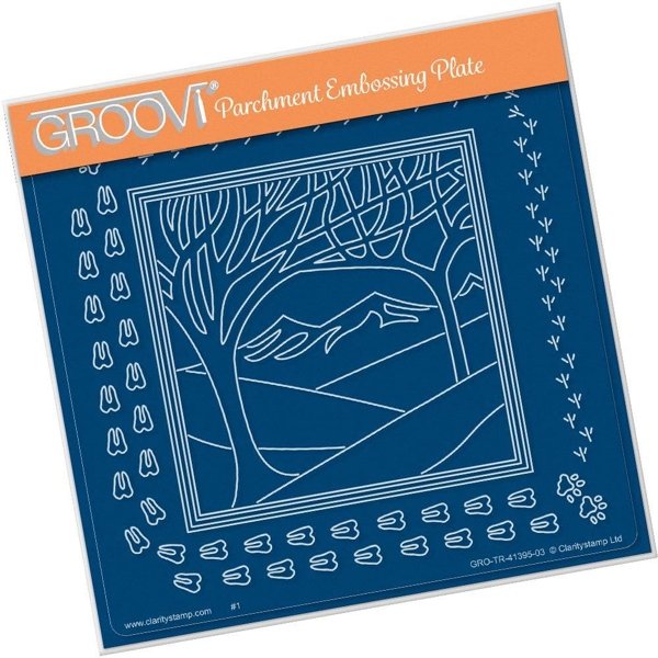 ClarityStamp Clarity Stamp Ltd Groovi A5 Square Plate - Panoramic - Two Trees