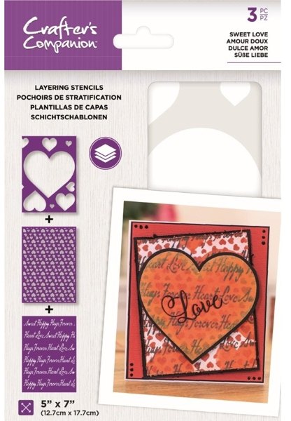 Crafter's Companion Crafter's Companion Layering Kaleidoscope Stencils - Sweet Love