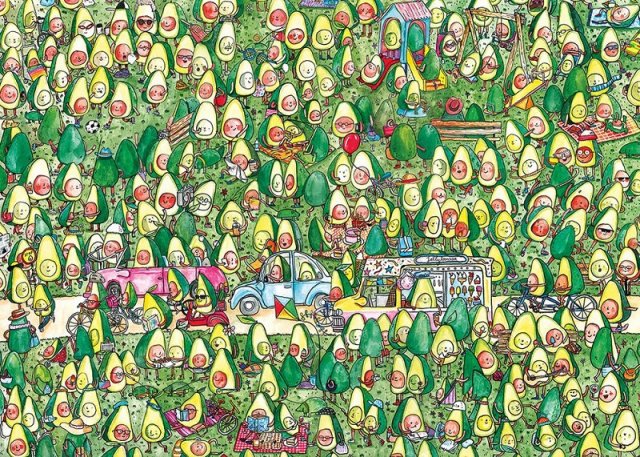 Gibsons Gibsons Avocado Park 1000 Piece Jigsaw Puzzle Design By Jelly Armchair G7203