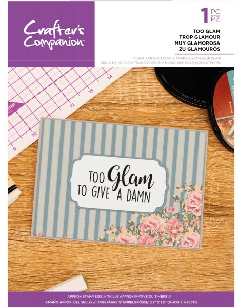 Crafter's Companion Crafter's Companion Quirky Sentiment Stamps - Too Glam – 4 for £8.99
